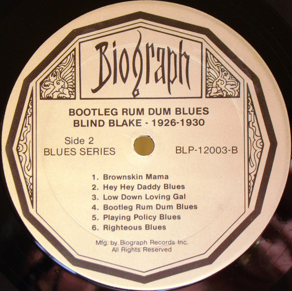 Blind Blake : 1926-30 (Bootleg Rum Dum Blues) (LP, Comp, Mono, RM)