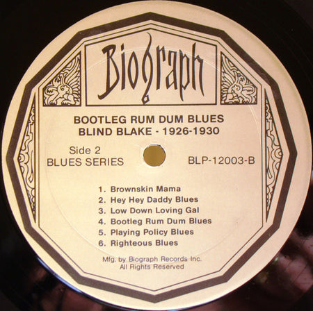 Blind Blake : 1926-30 (Bootleg Rum Dum Blues) (LP, Comp, Mono, RM)