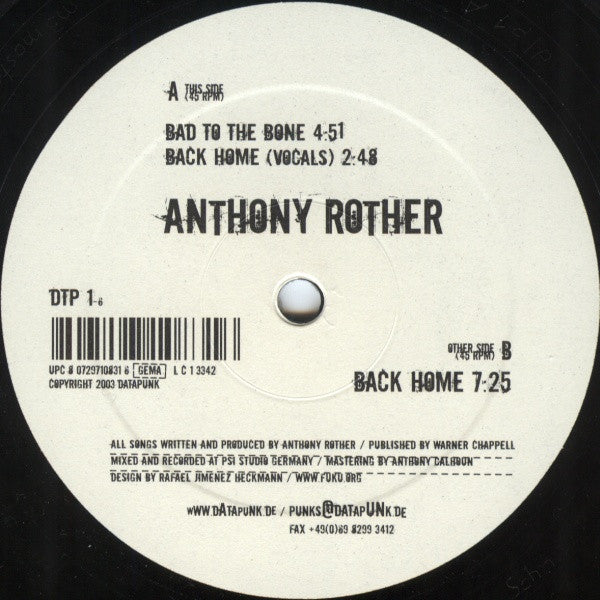 Anthony Rother : Back Home (12")
