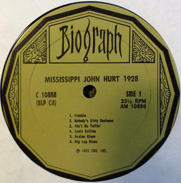 Mississippi John Hurt : 1928 - His First Recordings (LP, Album, Comp)