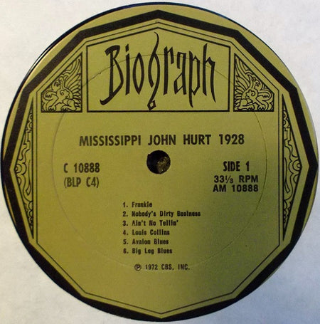 Mississippi John Hurt : 1928 - His First Recordings (LP, Album, Comp)
