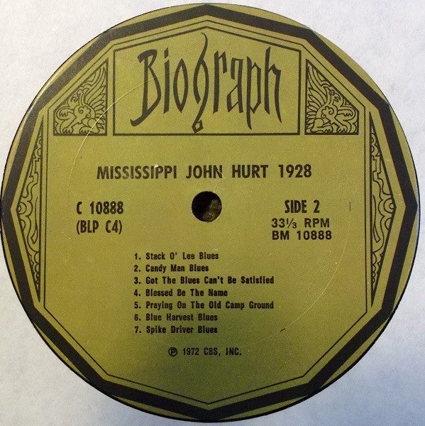 Mississippi John Hurt : 1928 - His First Recordings (LP, Album, Comp)