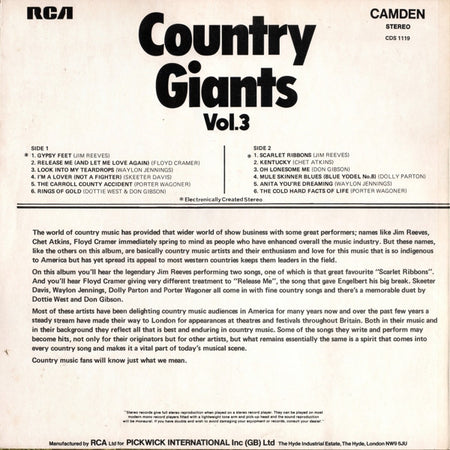 Various : Country Giants Vol. 3 (LP, Comp)
