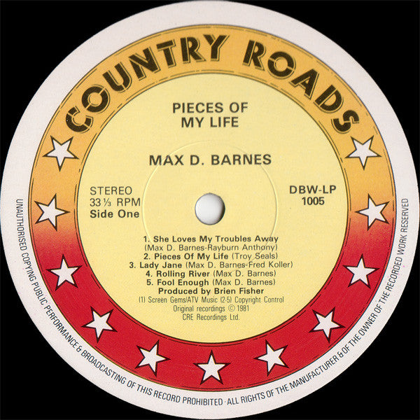 Max D. Barnes : Pieces Of My Life (LP)