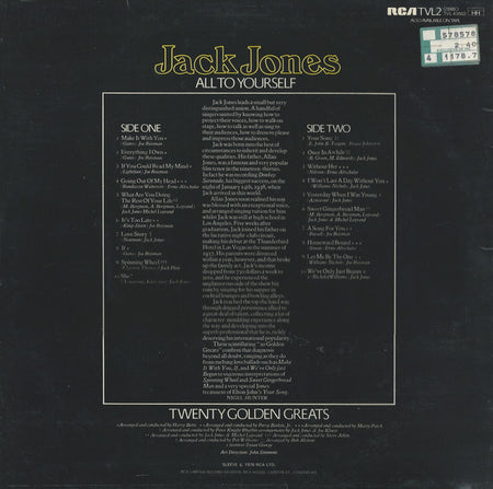 Jack Jones : All To Yourself (Twenty Golden Greats) (LP, Comp, Rob)
