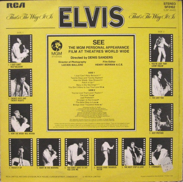 Elvis Presley : That's The Way It Is (LP, Album, Ora)