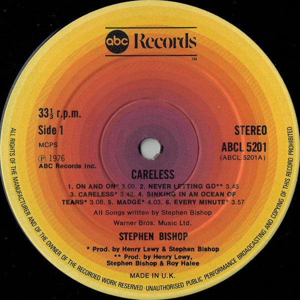 Stephen Bishop : Careless (LP, Album)