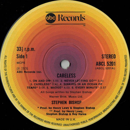 Stephen Bishop : Careless (LP, Album)