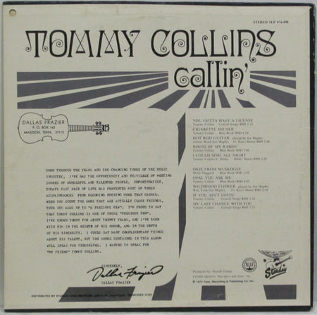 Tommy Collins : Callin' (LP, Album)