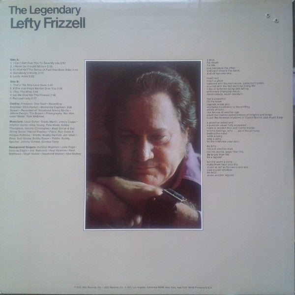Lefty Frizzell : The Legendary Lefty Frizell (LP, Album, RE, ABC)