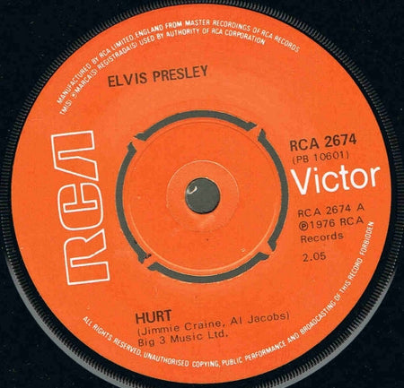 Elvis Presley : Hurt (7", Single)