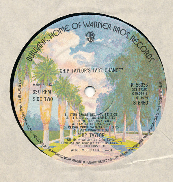 Chip Taylor : Chip Taylor's Last Chance (LP, Album)