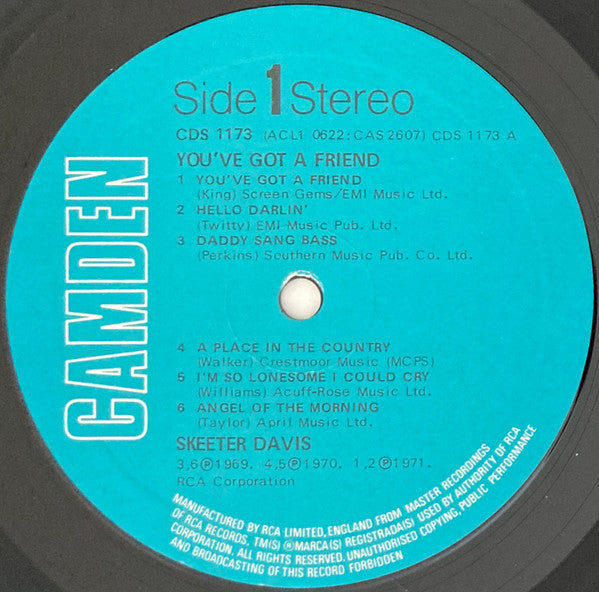 Skeeter Davis : You've Got A Friend (LP, Comp)