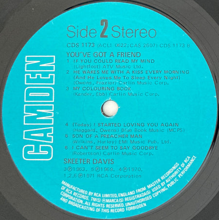 Skeeter Davis : You've Got A Friend (LP, Comp)