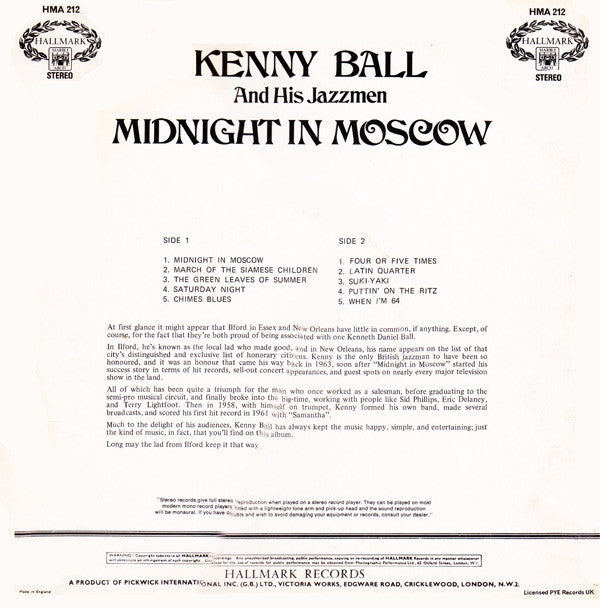 Kenny Ball And His Jazzmen : Midnight In Moscow (LP)