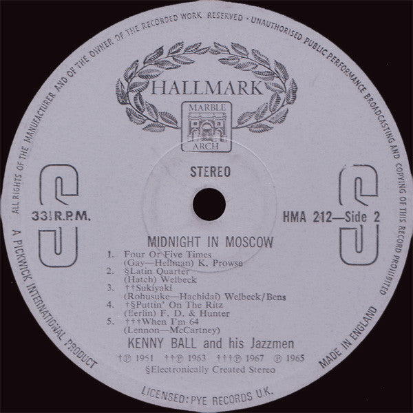Kenny Ball And His Jazzmen : Midnight In Moscow (LP)