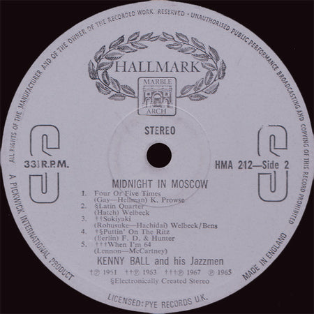 Kenny Ball And His Jazzmen : Midnight In Moscow (LP)