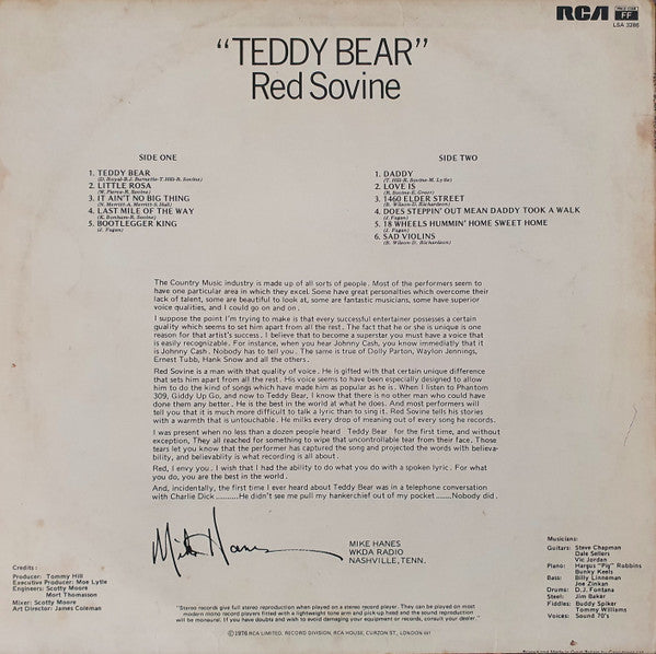 Red Sovine : Teddy Bear (LP, Album)
