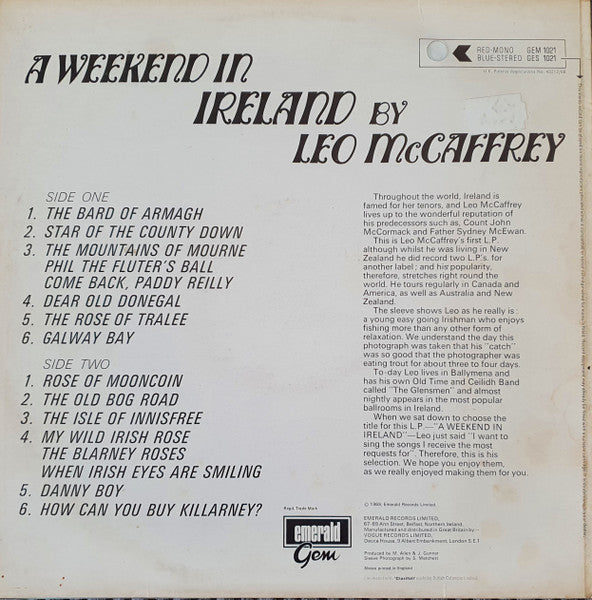 Leo McCaffrey : A Weekend In Ireland (LP, Album)