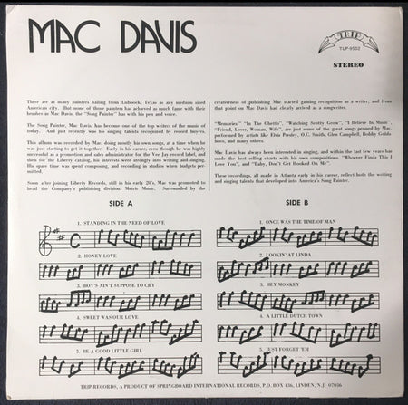 Mac Davis : Mac Davis Sings (LP, Album)
