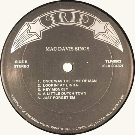 Mac Davis : Mac Davis Sings (LP, Album)