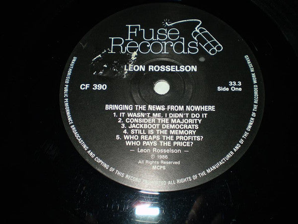 Leon Rosselson : Bringing The News From Nowhere (LP, Album)