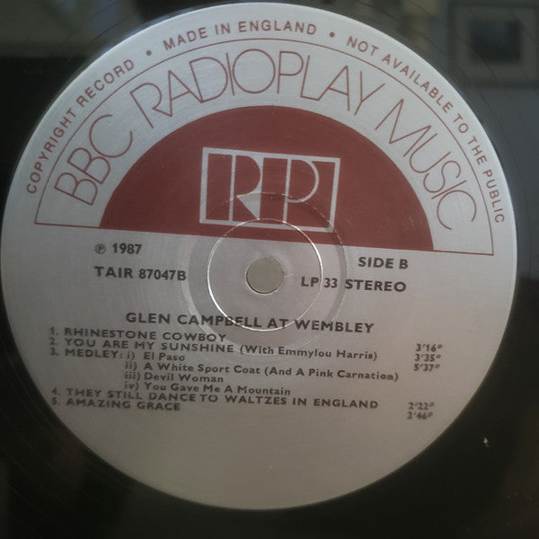 Glen Campbell : Glen Campbell At Wembley (LP, Comp)