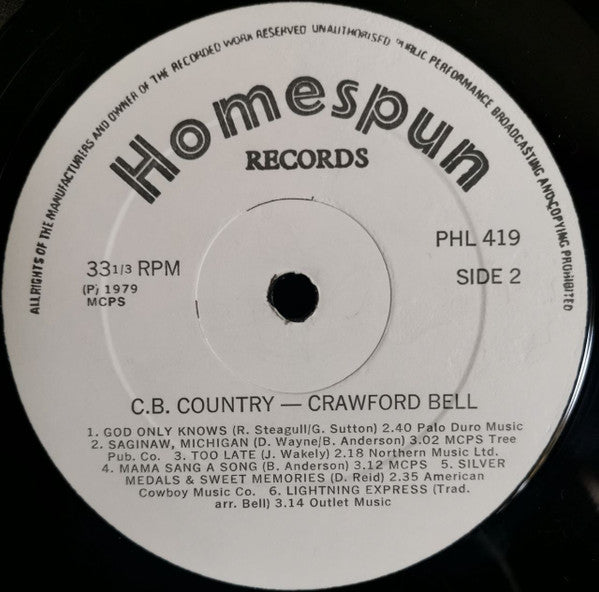 Crawford Bell : Welcome To C.B. Country (LP, Album)