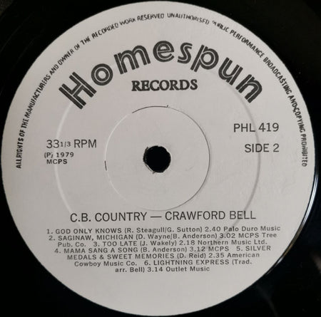 Crawford Bell : Welcome To C.B. Country (LP, Album)