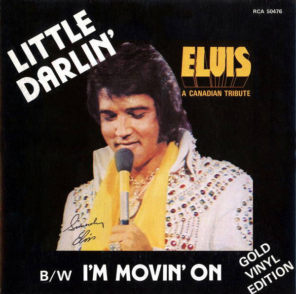 Elvis* : Little Darlin' (7", Single, Gol)