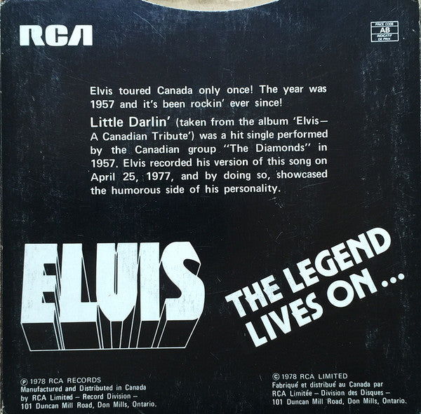 Elvis* : Little Darlin' (7", Single, Gol)