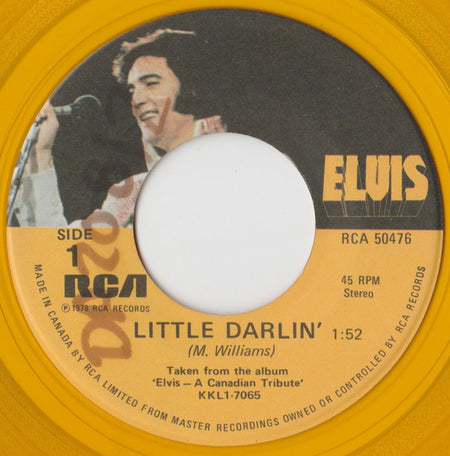 Elvis* : Little Darlin' (7", Single, Gol)