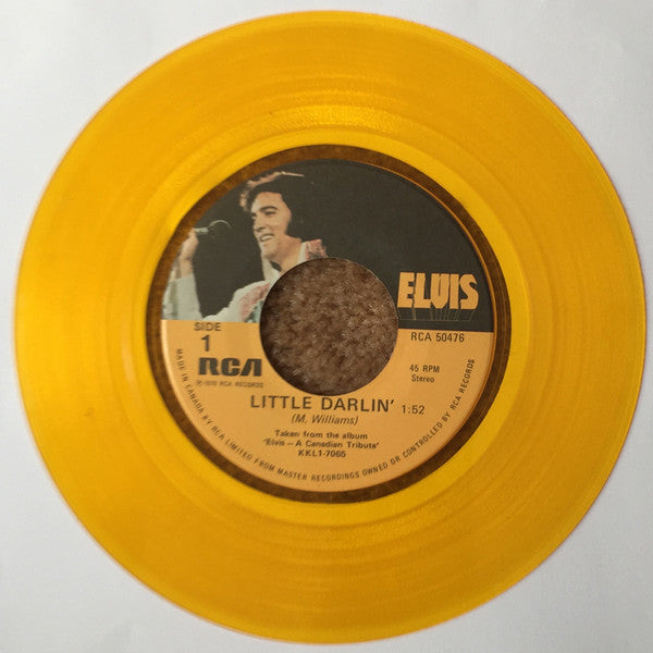 Elvis* : Little Darlin' (7", Single, Gol)