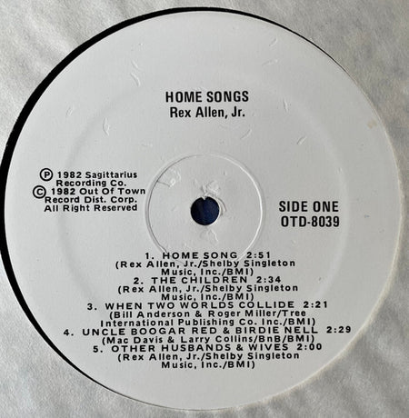 Rex Allen Jr. : Home Songs (LP, Album)