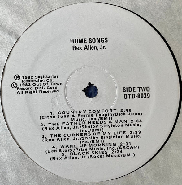 Rex Allen Jr. : Home Songs (LP, Album)