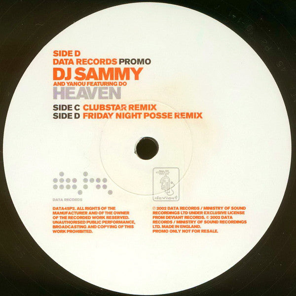 DJ Sammy And Yanou Featuring Do : Heaven (2x12", Promo)
