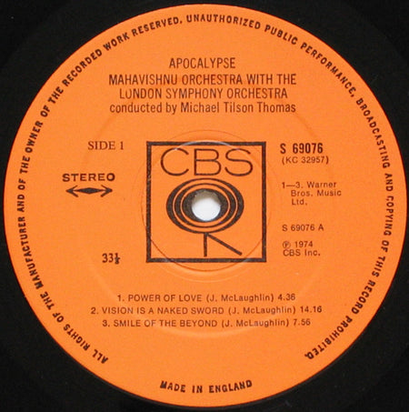 Mahavishnu Orchestra With The London Symphony Orchestra, Michael Tilson Thomas : Apocalypse (LP, Album)