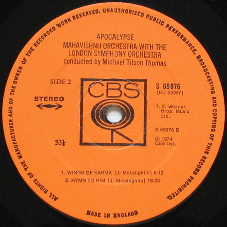 Mahavishnu Orchestra With The London Symphony Orchestra, Michael Tilson Thomas : Apocalypse (LP, Album)