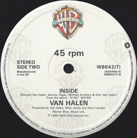 Van Halen : Dreams (Extended Version) / Inside (12", Single)
