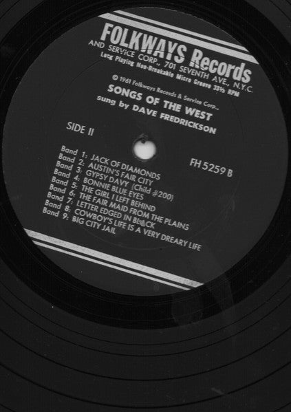 Dave Fredrickson : Songs Of The West (LP, Bla)