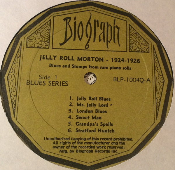 Jelly Roll Morton : 1924-1926 Blues And Stomps From Rare Piano Rolls (LP, Comp)