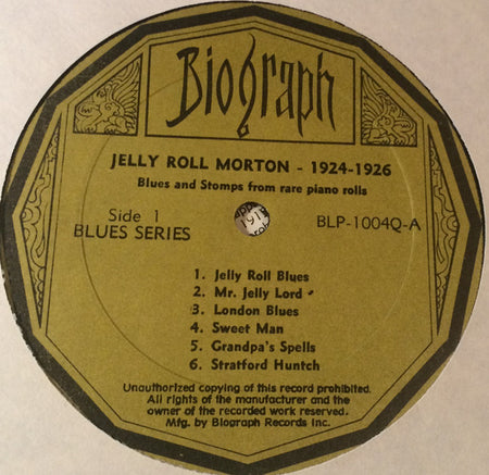 Jelly Roll Morton : 1924-1926 Blues And Stomps From Rare Piano Rolls (LP, Comp)