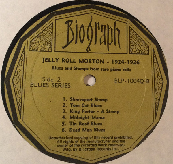 Jelly Roll Morton : 1924-1926 Blues And Stomps From Rare Piano Rolls (LP, Comp)