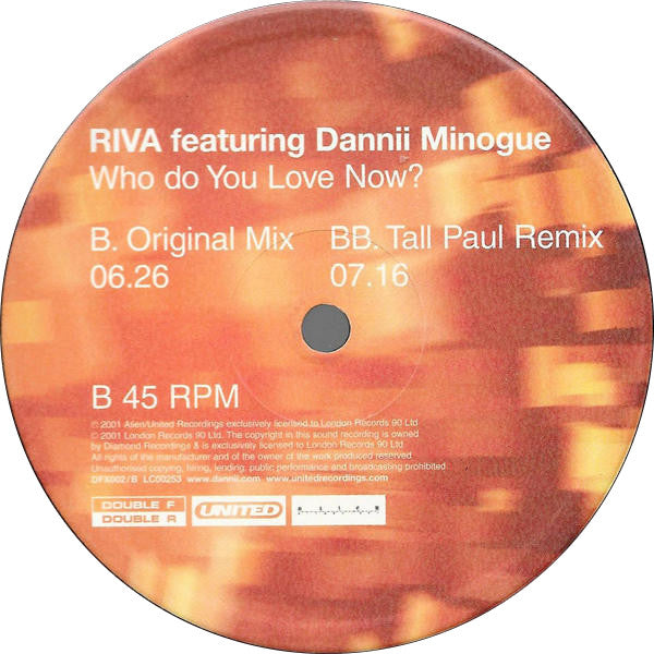 Riva Featuring Dannii Minogue : Who Do You Love Now? (Stringer) (12", Single)