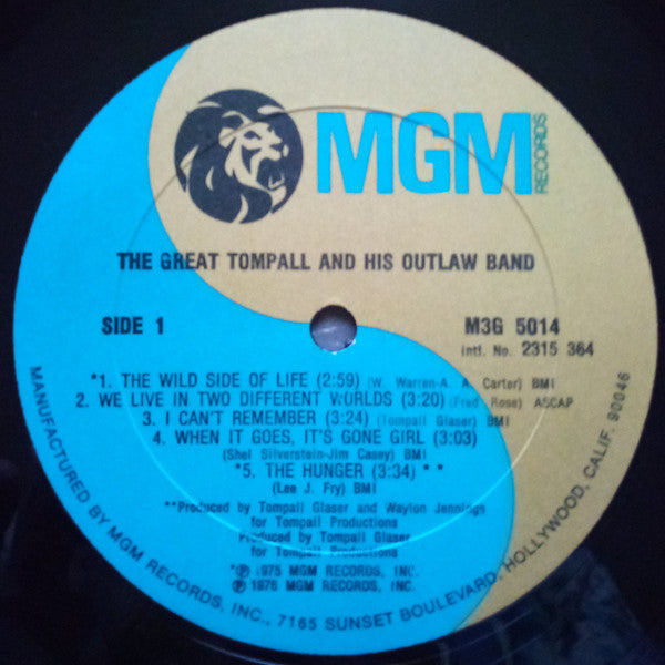 Tompall And His Outlaw Band : The Great Tompall And His Outlaw Band (LP, Album, All)