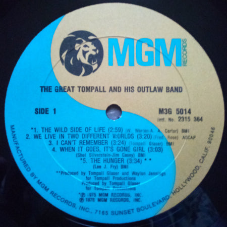 Tompall And His Outlaw Band : The Great Tompall And His Outlaw Band (LP, Album, All)