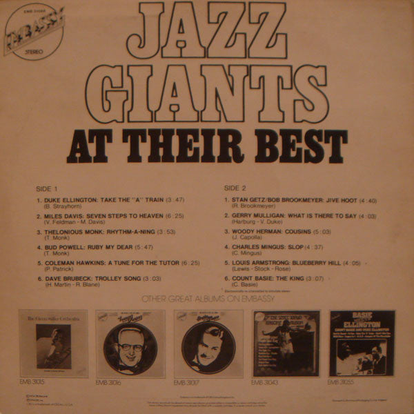 Various : Jazz Giants At Their Best (LP, Comp)