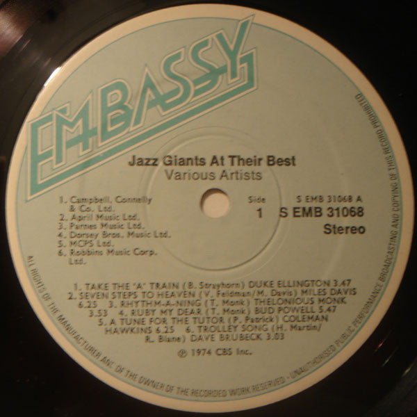 Various : Jazz Giants At Their Best (LP, Comp)