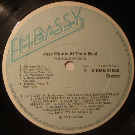 Various : Jazz Giants At Their Best (LP, Comp)