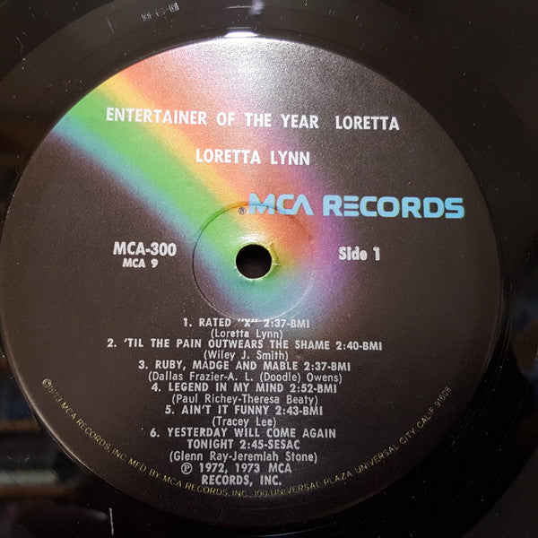 Loretta Lynn : Entertainer Of The Year - Loretta (LP, Album, Glo)